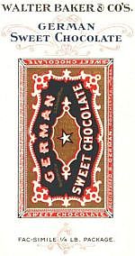 Walter Baker & Co's. German Sweet Chocolate
Fac-simile 1/4 Lb. Package.