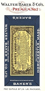 Walter Baker & Co's. Premium No. 1
Fac-simile of 1/2 Lb. Package.