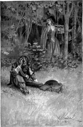 SHE STOLE UP AND SAW MONSIEUR DE MROSAILLES SITTING ON THE GROUND.