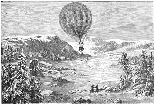 Nederdaling van den ballon de Ville d’Orléans in Noorwegen.