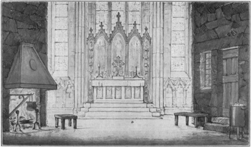 Sketch of chancel scene... Sketch of
chancel scene...