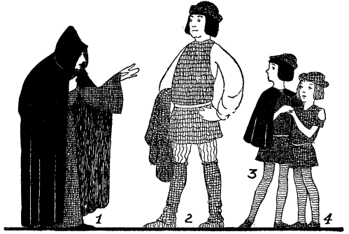 Illustration of costumes 1-4 Illustration of
costumes 1-4