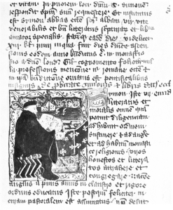 PLATE VIII

ABBOT SIMON OF ST. ALBANS AT HIS BOOK CHEST