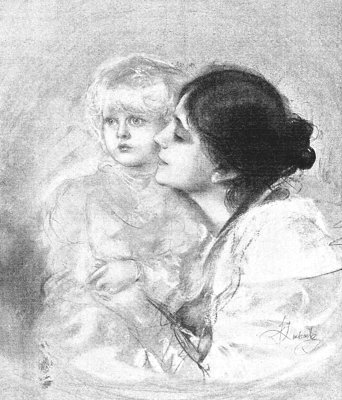ELEANORA DUSE WITH LENBACH'S CHILD
FROM THE PAINTING BY FRANZ VON LENBACH