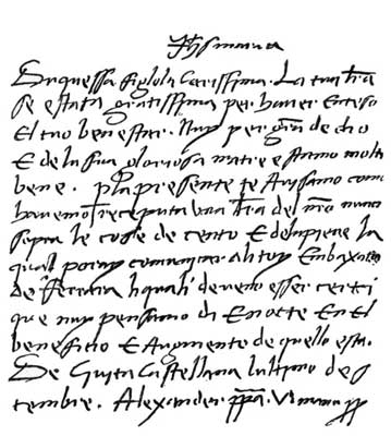 facsimile of a letter