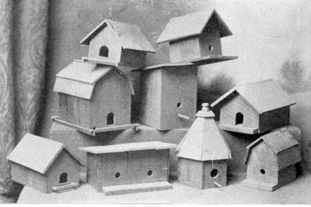 Various sstyles of birdhouses