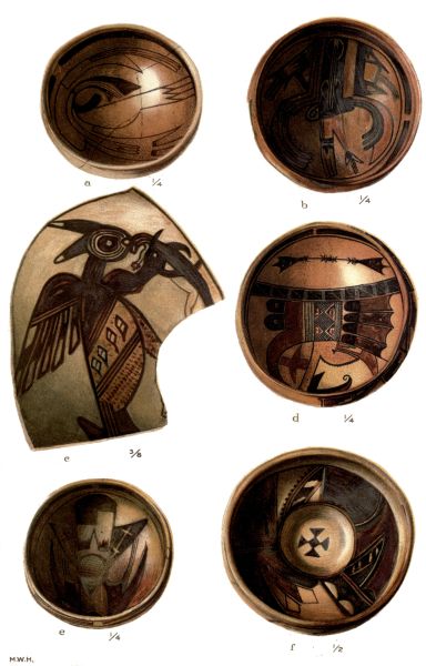 PL. CXLVI—
BOWLS AND POTSHERD WITH FIGURES OF BIRDS FROM SIKYATKI