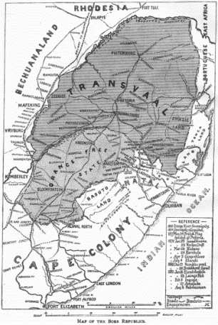 Map of the Boer Republics.