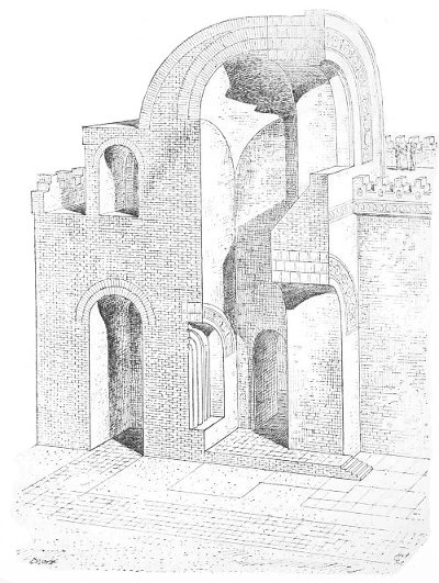 Fig. 55.—Restoration of a hall in the harem at Khorsabad,
compiled from Place.