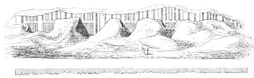 Fig. 100.—Façade of a ruined building at Warka; from
Loftus.