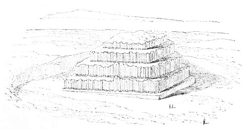 Fig. 184.—Actual condition of the so-called Observatory,
at Khorsabad; from Place.