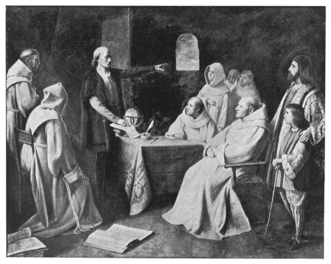 CHRISTOPHER COLUMBUS BEFORE THE DOMINICAN JUNTA AT
SALAMANCA, SPAIN.