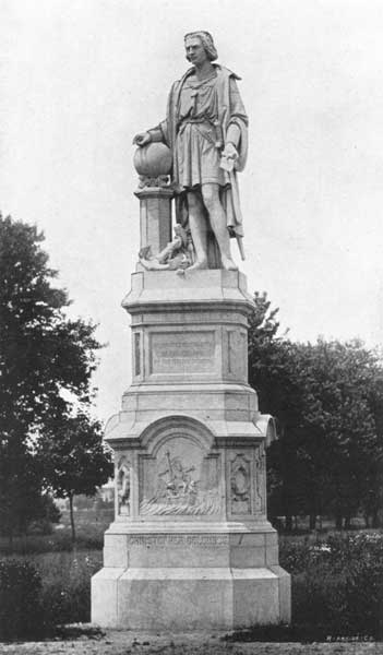 STATUE OF COLUMBUS, IN FAIRMOUNT PARK, PHILADELPHIA.
