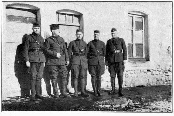 LEFT TO RIGHT: LT. GEO. MONTEITH, CAPT. PAUL R. SIBERTS, CAPT. RICHARD T.
SPECK, CAPT. BRET V. BATES, LT. COLIN C. VARDON.
