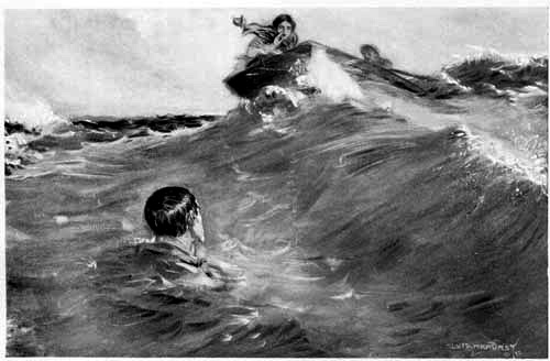 The girl boldly sheered the boat into the whirlpool