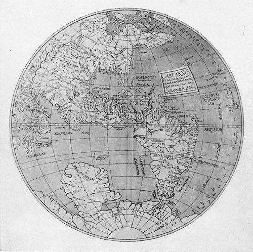 Western
Hemisphere of Vopel Terrestrial Globe.