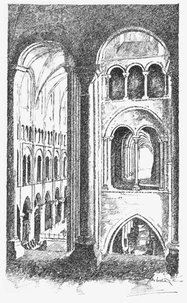 The Interior of Laon Cathedral (XII Century). View from
the Tribune Gallery