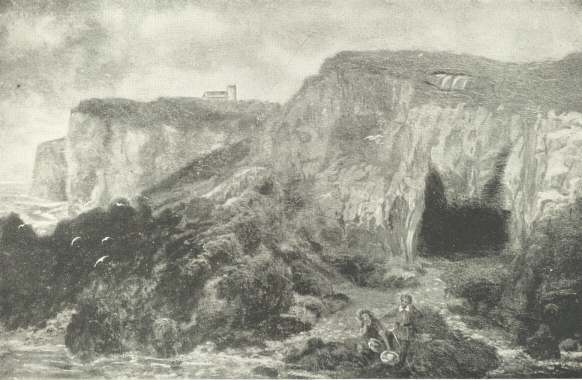 Henry Aylwin and Winifred under the Cliff.  (From an Oil
Painting at ‘The Pines.’)