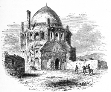 Fig. 14.—Mosque at Sultaneah. Cased, inside and out,
with enamelled tiles.