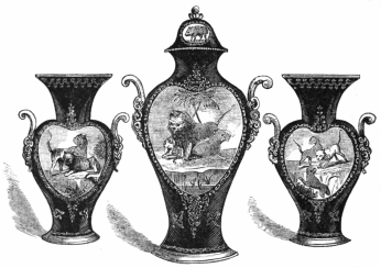 Fig. 61.—Washington’s “Indian” Porcelain Vases. Deep
blue and gold.