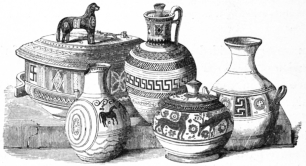 Fig. 166.—Primitive Vessels, from Athens and Argos.