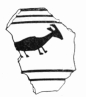 Fig. 423.—Fragment of Pottery, with Painting of Animal.