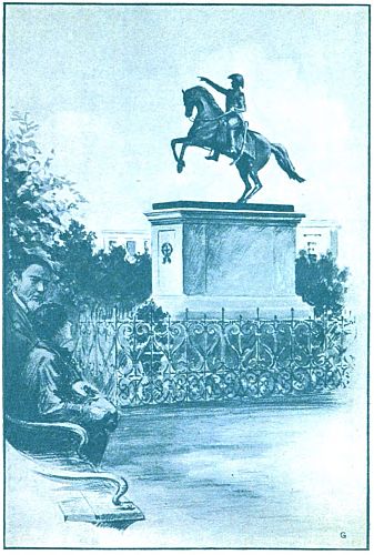 statue of San Martin on horseback in park
