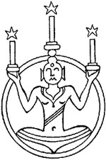 Leuchter; Logo des Otto Reichl Verlages
