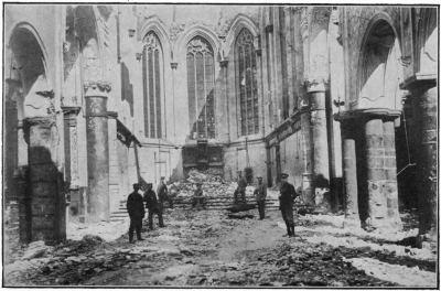 [Image unavailable: SHOWING THE DESTRUCTION IN THE CHURCH AT VISÉ.

Photo, Sport and General.