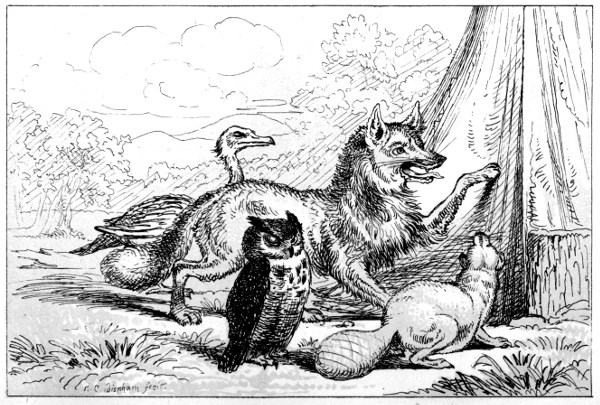 Trowel Ku the Beaver, and Kanecri the Loon, and Hoota the Owl,
		and Weeska the Fox.