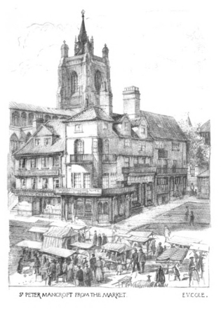 Image unavailable: ST PETER MANCROFT FROM THE MARKET.