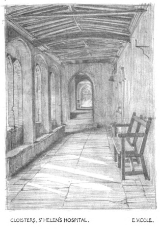 Image unavailable: CLOISTERS, ST HELEN'S HOSPITAL.