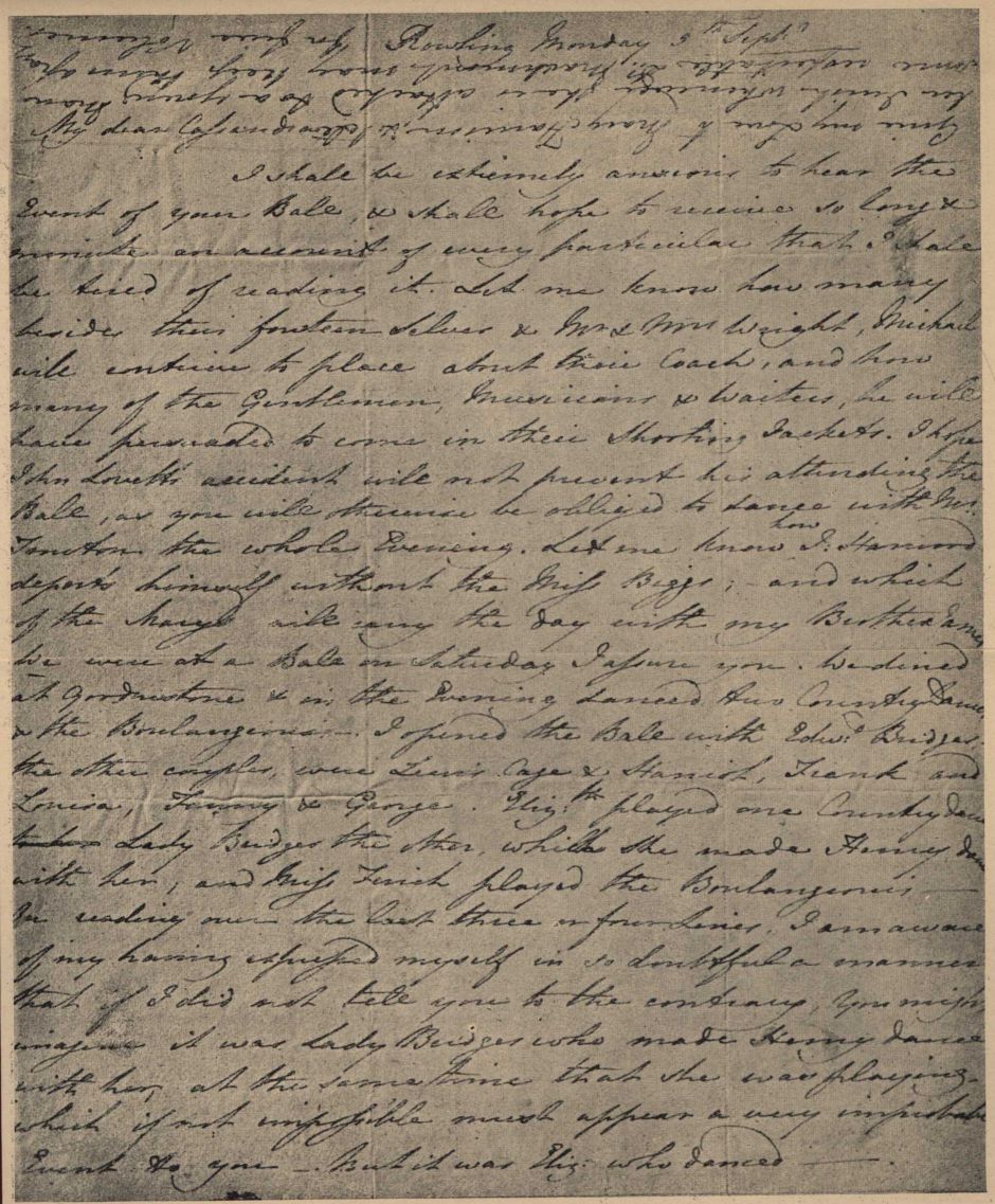 A letter of Jane Austen's