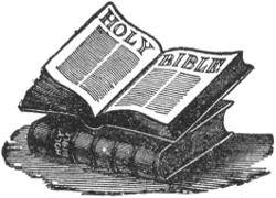 A drawing of a Bible propped open on top of another Bible.