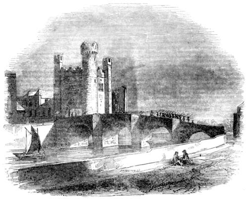 A view of Barrack Bridge and the Military Gate in Dublin