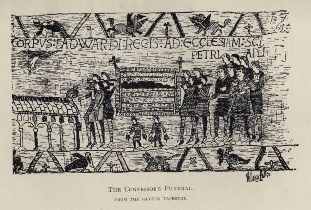 THE CONFESSOR'S FUNERAL. FROM THE BAYEUX TAPESTRY.