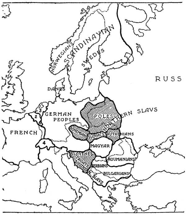 Map of True National Frontiers of Europe