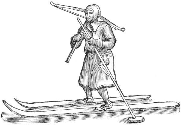 Laplander on skis with bow