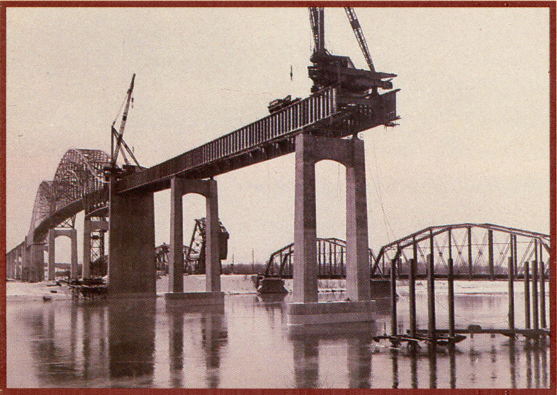 Bridge span under construction