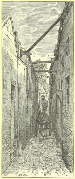A Yarmouth Row, with horse and cart
