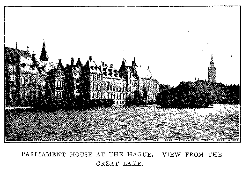 Parliament House at the Hague. View from the Great Lake.