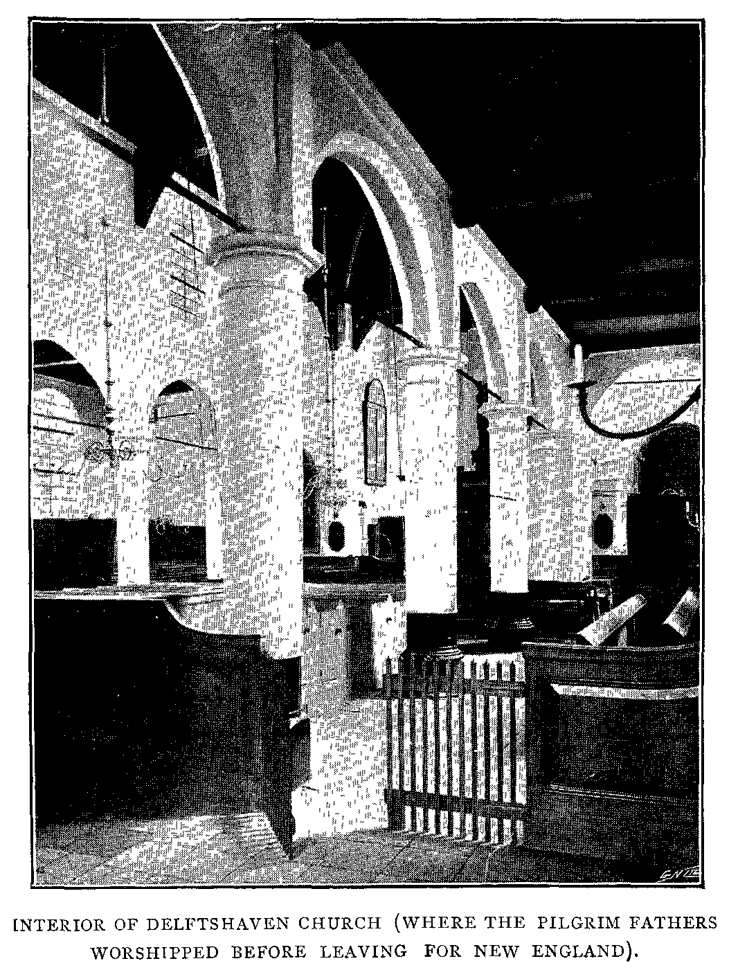 Interior of Delftshaven Church (Where the Pilgrim Fathers
Worshipped Before Leaving for New England).