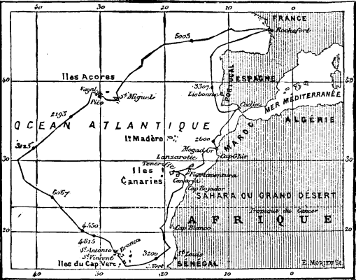 FIG.1.--CHART OF THE TALISMAN'S VOYAGE.